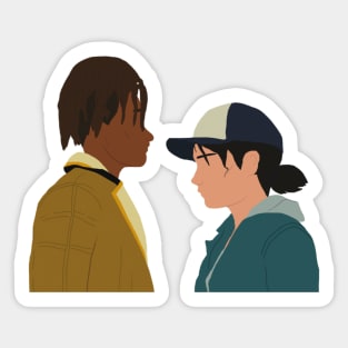 The Walking Dead Game Final Season Clementine and Louis Fan Art Sticker